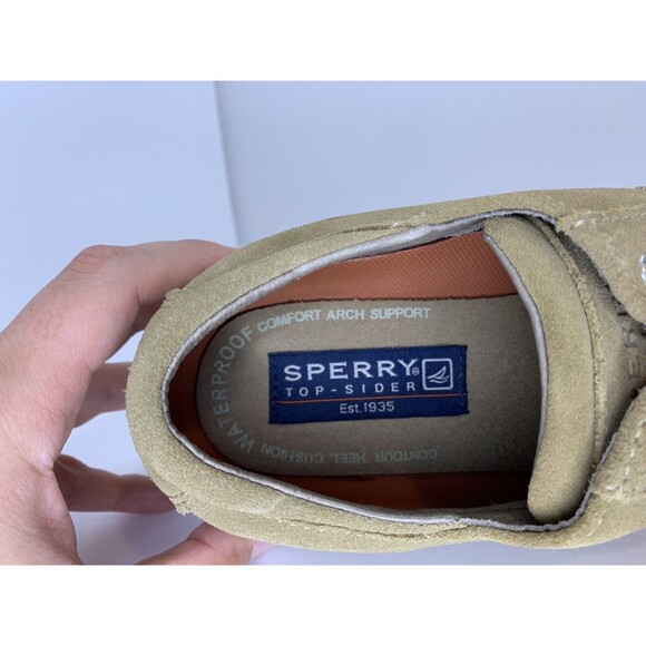 Sperry Shoes Men’s 8.5 Beige Top-Sider Waterproof Lace Up Leather Oxford 0664771 - Picture 9 of 10